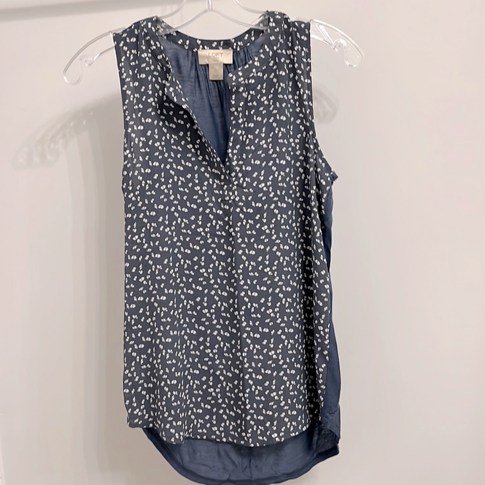 Loft sleeveless mixed media top